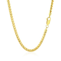 14k Yellow Solid Gold Diamond Cut Round Franco Chain (3.10 mm)