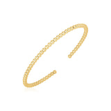 14k Yellow Gold High Polish Bead Cuff Bangle (3.00 mm) thumbnail 1