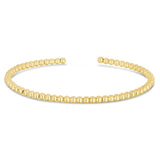14k Yellow Gold High Polish Bead Cuff Bangle (3.00 mm) thumbnail 2