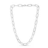 Sterling Silver Rhodium Plated Italian Link Paperclip Chain (10.30 mm) thumbnail 2