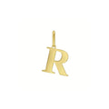 14K yellow gold initial R charm pendant with soldered bail
