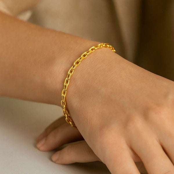 14K Yellow Gold Cable Chain Bracelet (3.30 mm)