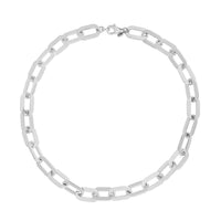 Sterling Silver Rhodium Plated Italian Link Paperclip Bracelet (10.30 mm)