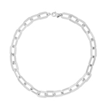 Sterling Silver Rhodium Plated Italian Link Paperclip Bracelet (10.30 mm)