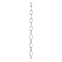 Sterling Silver Rhodium Plated Italian Link Paperclip Bracelet (10.30 mm)