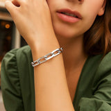 Sterling Silver Rhodium Plated Italian Link Paperclip Bracelet (10.30 mm) thumbnail 5