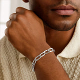 Sterling Silver Rhodium Plated Italian Link Paperclip Bracelet (10.30 mm) thumbnail 6