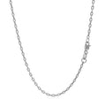 14K white gold double extendable cable chain, 1.80 mm width