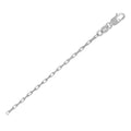 14K white gold cable chain with fine 1.30 mm round links