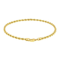 10k Yellow Gold Solid Diamond Cut Rope Bracelet (3.00 mm)