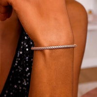 14k Rose Gold Fancy Weave Motif Bangle (3.40 mm)