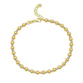 14K two-tone gold beaded chain bracelet in 4.00 mm width