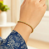 Two Tone Beaded Chain Bracelet in 14K Gold (4.00 mm) thumbnail 2