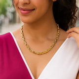 14k Yellow Gold French Cable Link Necklace (6mm) thumbnail 3