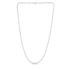 Sterling Silver Rhodium Plated Moon Cut Bead Chain (3.00 mm)