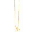 14K yellow gold Capricorn zodiac pendant necklace with polished sea-goat symbol