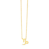 14K yellow gold Capricorn zodiac pendant necklace with polished sea-goat symbol thumbnail 1
