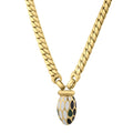 14K yellow gold curb link necklace with flat interlocking chain links