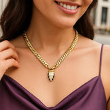 Le Serpent Curb Link Necklace in 14K Yellow Gold thumbnail 5