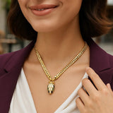 Le Serpent Curb Link Necklace in 14K Yellow Gold thumbnail 6