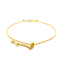 Load image into Gallery viewer, 14k Yellow Gold Adjustable Evil Eye Bracelet (1.00 mm)