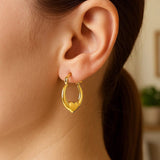 Small Heart Hoop Earrings in 14K Yellow Gold thumbnail 2