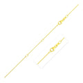 14K yellow gold cable chain in fine 0.85 mm gauge with extendable clasp