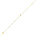 14K yellow gold mini initial R bracelet on a delicate chain