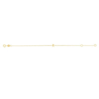 14K Yellow Gold Mini Initial R Bracelet