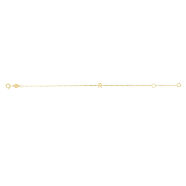 14K Yellow Gold Mini Initial R Bracelet
