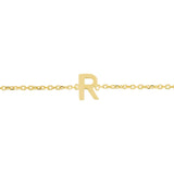 14K Yellow Gold Mini Initial R Bracelet thumbnail 3