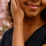 14K Yellow Gold Mini Initial R Bracelet thumbnail 5