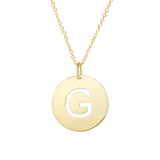 14K Yellow Gold Disc Initial G Pendant thumbnail 1