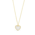 14K yellow gold heart necklace with pear pearl stone