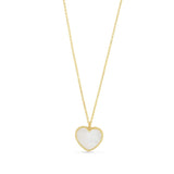 14K yellow gold heart necklace with pear pearl stone thumbnail 1