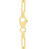 14k Yellow Gold High Polish Circle Disc Paperclip Link Necklace thumbnail 3