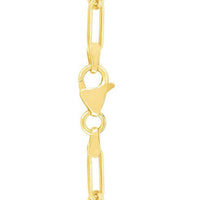 14k Yellow Gold High Polish Circle Disc Paperclip Link Necklace