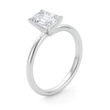 3 Carat Emerald Lab Grown IGI G/VS1 Diamond Solitaire Ring in 14K White Gold thumbnail 2