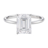 3 Carat Emerald Lab Grown IGI G/VS1 Diamond Solitaire Ring in 14K White Gold thumbnail 3