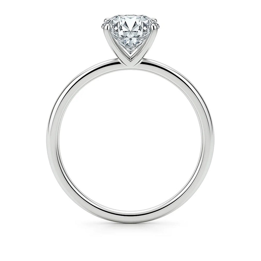 3 Carat Emerald Lab Grown IGI G/VS1 Diamond Solitaire Ring in 14K White Gold