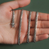 14k White Gold Classic Miami Cuban Solid Chain (5.00 mm) thumbnail 7