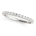 14K white gold ring with a channel line of round diamond stones