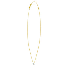 14K Yellow Gold Mini Diamond A Initial Pendant Necklace