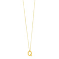 14K yellow gold initial Q pendant with polished letter and soldered bail