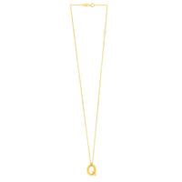 14K Yellow Gold Helium Initial Q Pendant