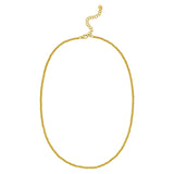 14K yellow gold bead chain necklace with 2.30 mm textured links thumbnail 1