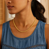 14K Yellow Gold Bead Chain Necklace (2.30 mm) thumbnail 3