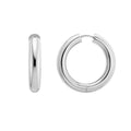 925 sterling silver round hoop earrings with polished continuous profile