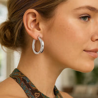 Sterling Silver Round Hoop Earrings