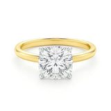 5 Carat Cushion Lab Grown IGI G/VS1 Diamond Solitaire Ring in 14K Yellow Gold thumbnail 3